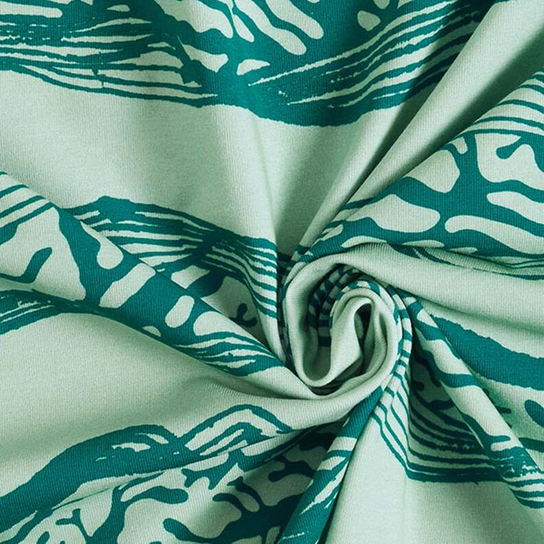 Jersey de algodão GOTS Ondas | Tula – verde pastel,  image number 3