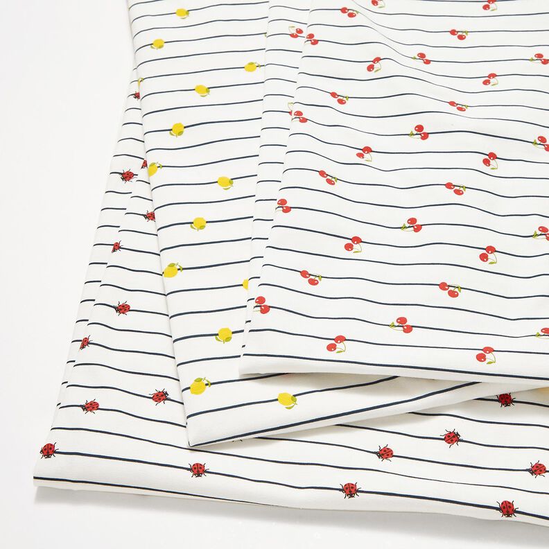 Jersey de algod&atilde;o Riscas e joaninhas &ndash; branco sujo,  image number 5