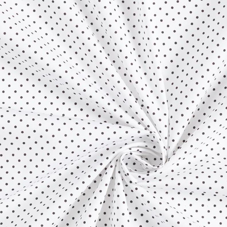 Popelina de algodão pintas pequenas – branco/preto,  image number 5