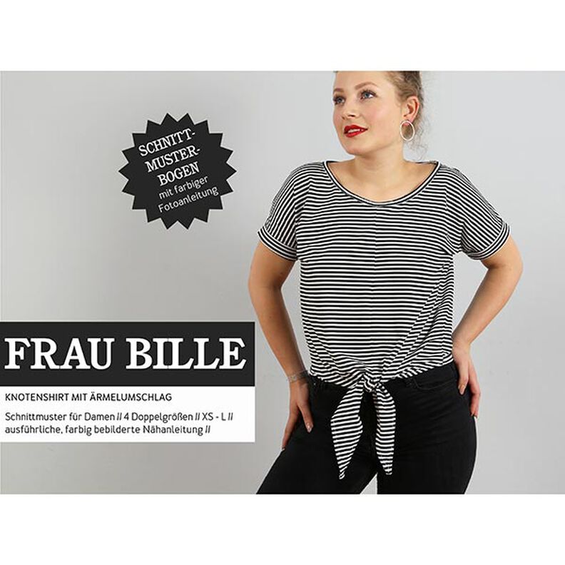 FRAU BILLE - Camisola casual de nó com mangas arregaçadas, Studio Schnittreif  | XS -  L,  image number 1