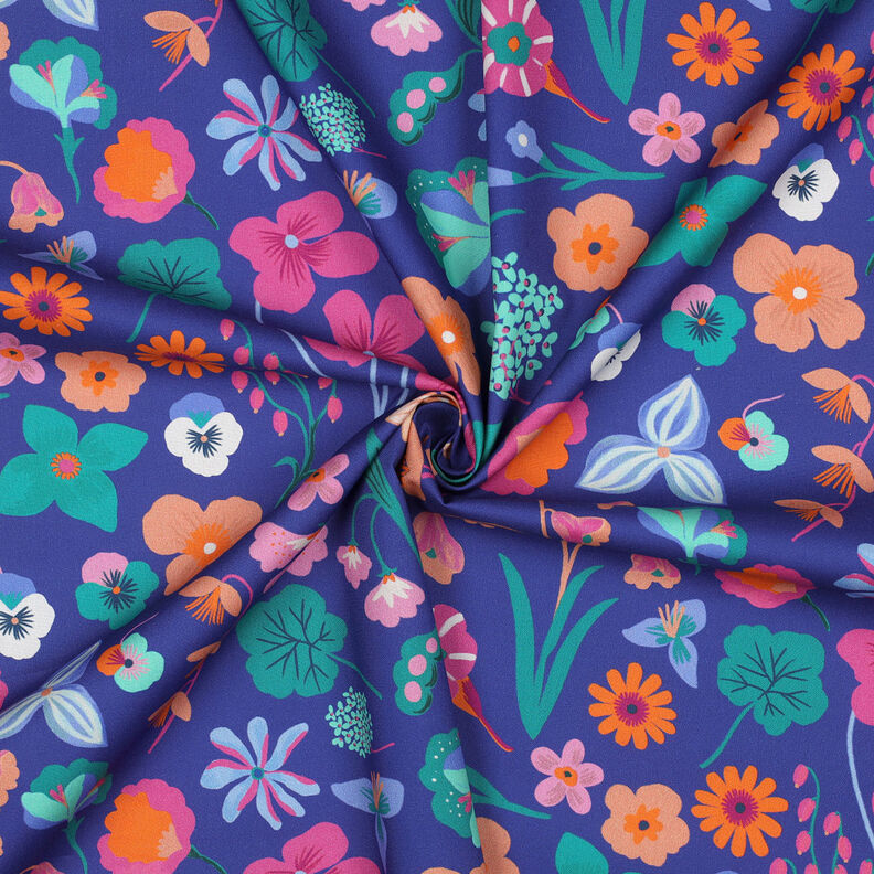 Popelina de algodão Meadow Flower Impressão Digital | Nerida Hansen – azul real/turquesa claro,  image number 3