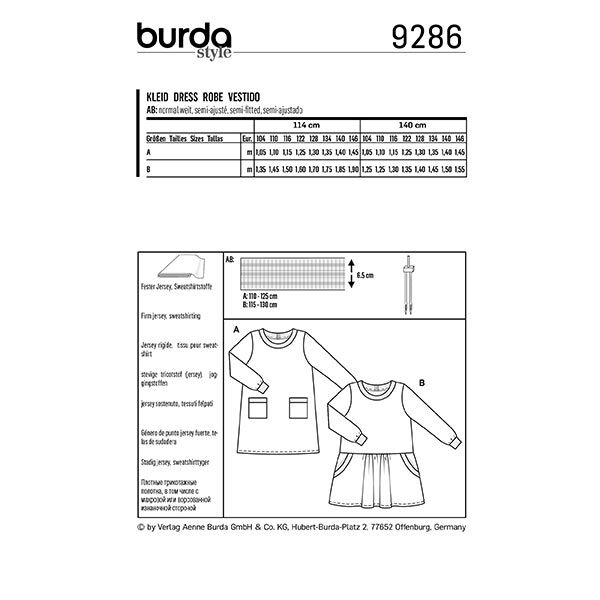 Sukienka, Burda 9286 | 104-146,  image number 10