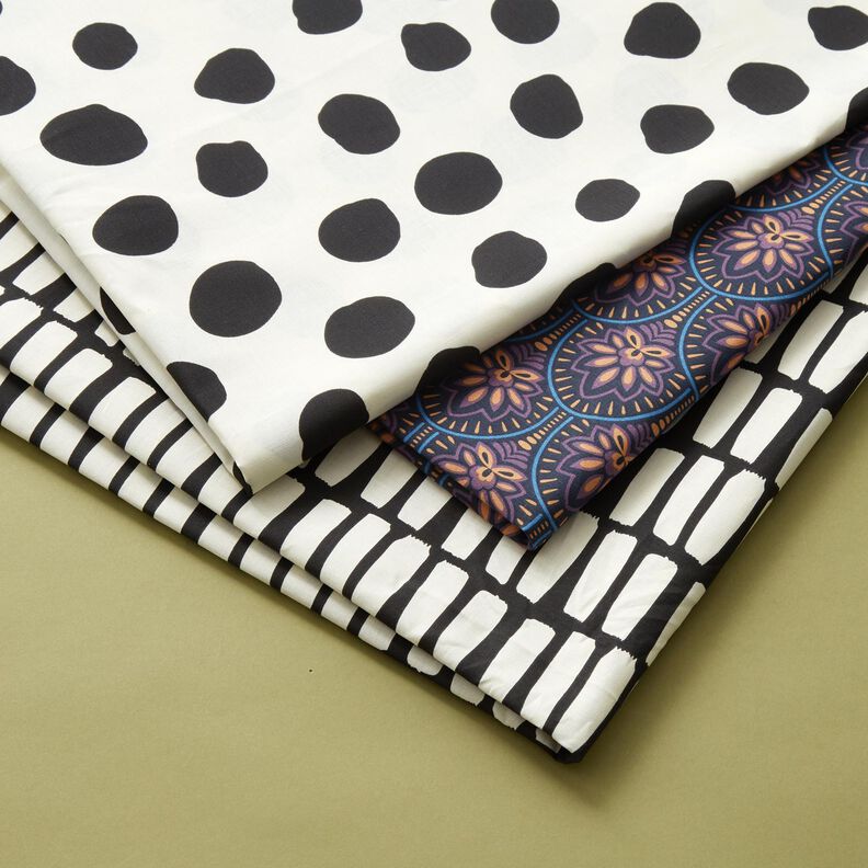 Algodão revestido Leques abstratos – azul-noite,  image number 6