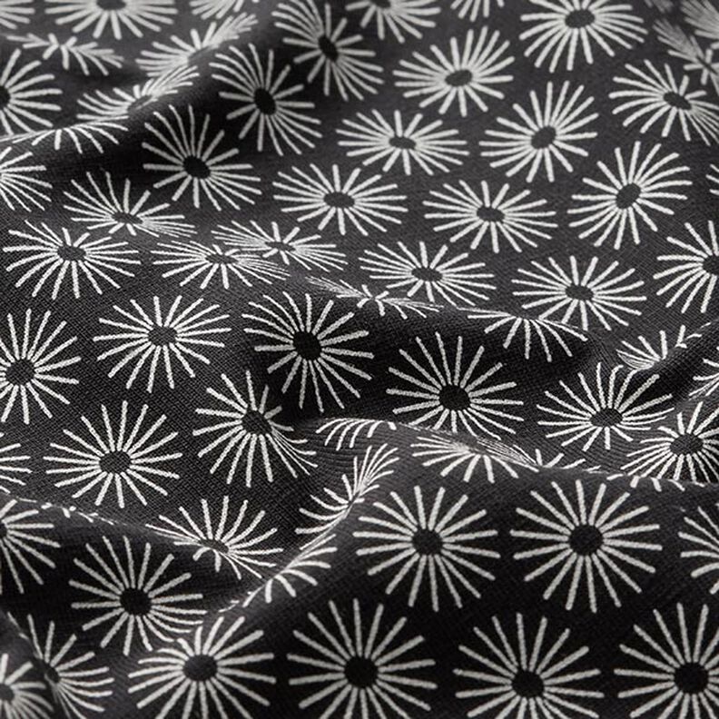 Jersey de algodão flores de brilho – preto,  image number 2