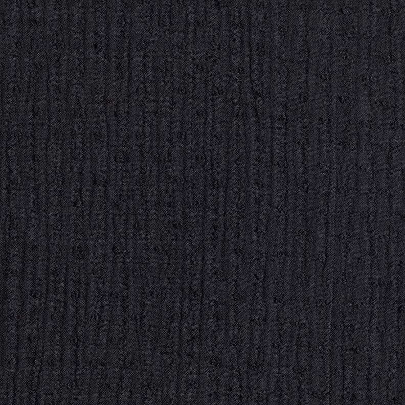 Musselina/ Tecido plissado duplo dobby – preto,  image number 1