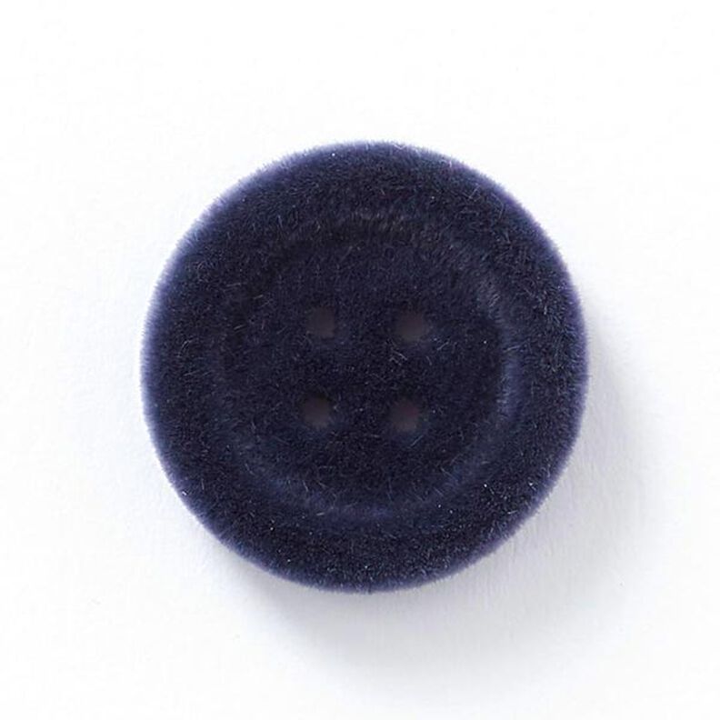 Botão de veludo, 4 furos – azul-marinho,  image number 1