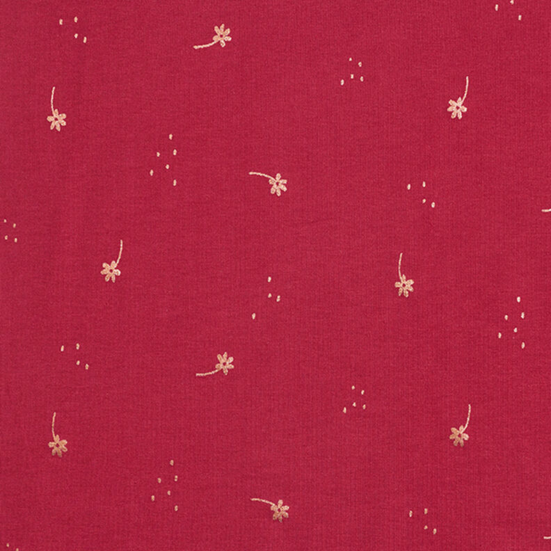 Jersey de algodão Flores Estampado prateado – bordô/cobre,  image number 1