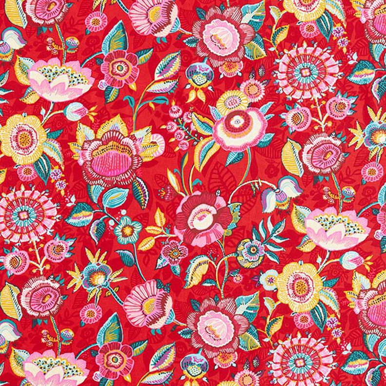 Tecido de algodão Cretone Flores pintalgadas – cor de malagueta,  image number 1