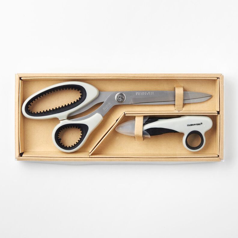 Conjunto de tesoura de alfaiate + tesoura de arremate Titânio – cinzento,  image number 1