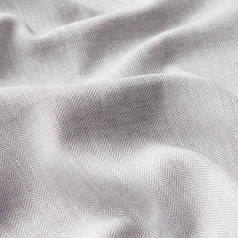Mistura de linho e algodão Espinha de peixe – cinzento claro,  image number 2