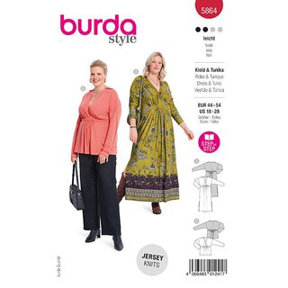 Vestido / Túnica plus size | Burda 5864 | 44-54, 