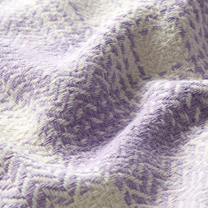Tecido para sobretudos Mistura de algodão xadrez – lilás/marfim,  image number 2