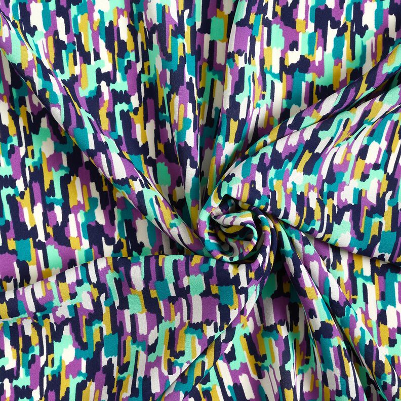 Tecido crepe Pinceladas &ndash; menta clara/vermelho violeta m&eacute;dio,  image number 3