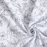 Musselina/ Tecido plissado duplo Prado de flores pintado &ndash; branco/preto,  thumbnail number 3