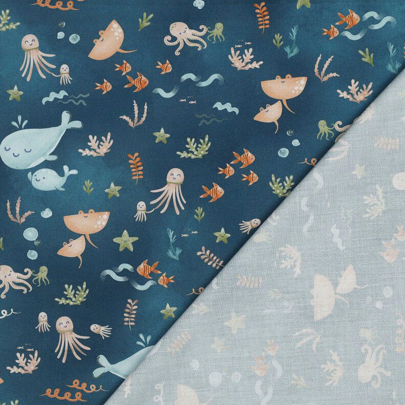 Popelina de algodão Animais marinhos felizes Impressão Digital | Poppy Fabrics – azul-oceano,  image number 4