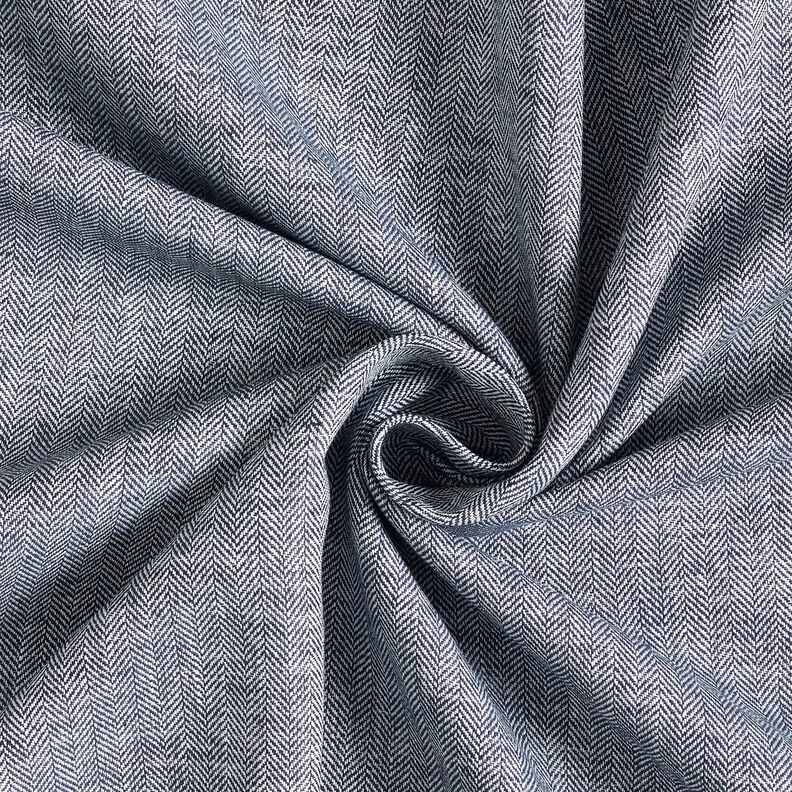 Mistura de linho e algodão Espinha de peixe – azul-noite,  image number 3