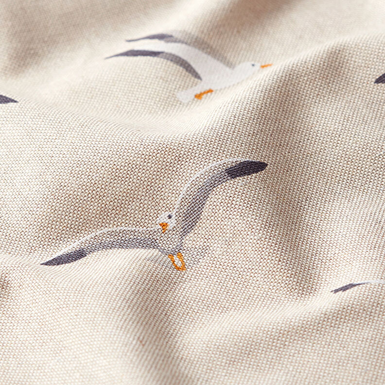 Tecido para decora&ccedil;&atilde;o Meio linho Panam&aacute; Gaivotas &ndash; natural,  image number 2