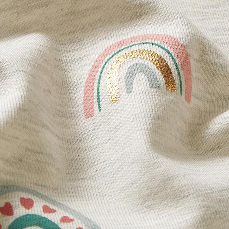 Jersey de algodão Arco-íris Estampado prateado – natural/cinzento claro,  image number 3