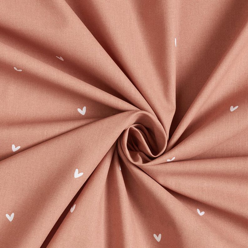 Popelina de algodão Corações delicados – cobre,  image number 3