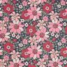Tecido de algodão Cretone Flores retro – azul petróleo/rosa,  thumbnail number 1