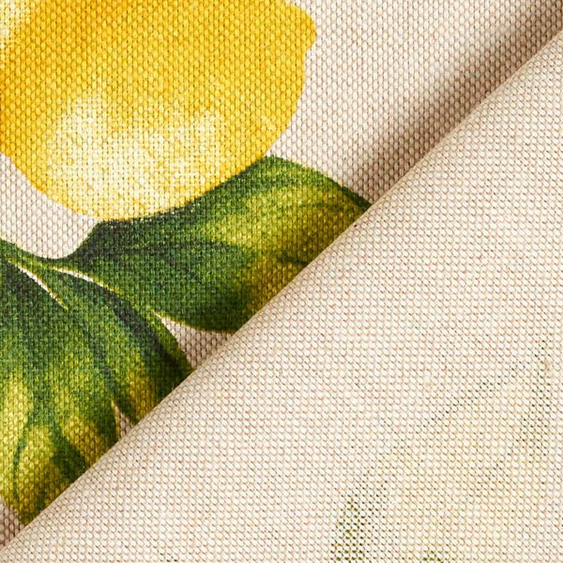 Tecido para decoração Meio linho Panamá Limões – natural,  image number 4
