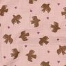 GOTS Musselina/ Tecido plissado duplo Pássaros e corações | Poppy Fabrics – rosa embaçado,  thumbnail number 3