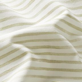 Jersey de algodão Riscas em aguarela Impressão Digital – marfim/pistáchio | Retalho 70cm, 