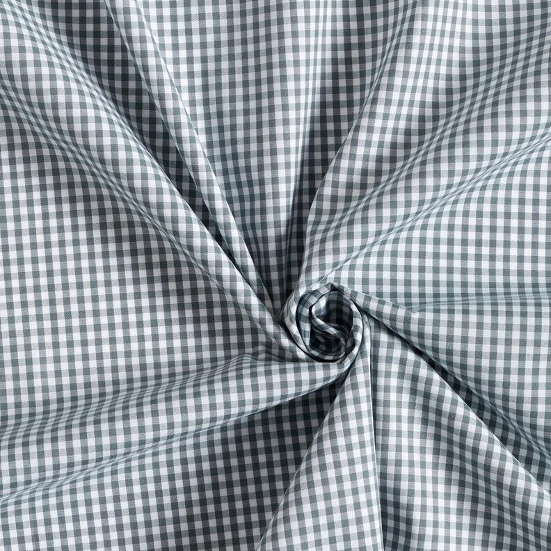 Popelina de algodão Xadrez Vichy – cinzento/branco,  image number 3