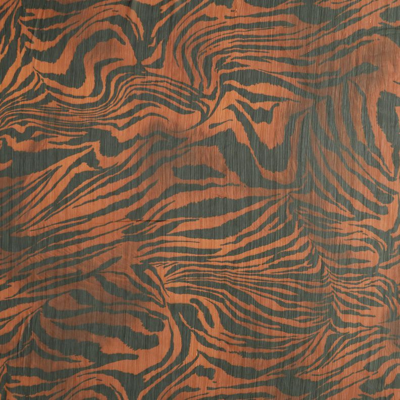 Chiffon com riscas de giz brilhantes Estampado tigre – preto/cobre,  image number 1