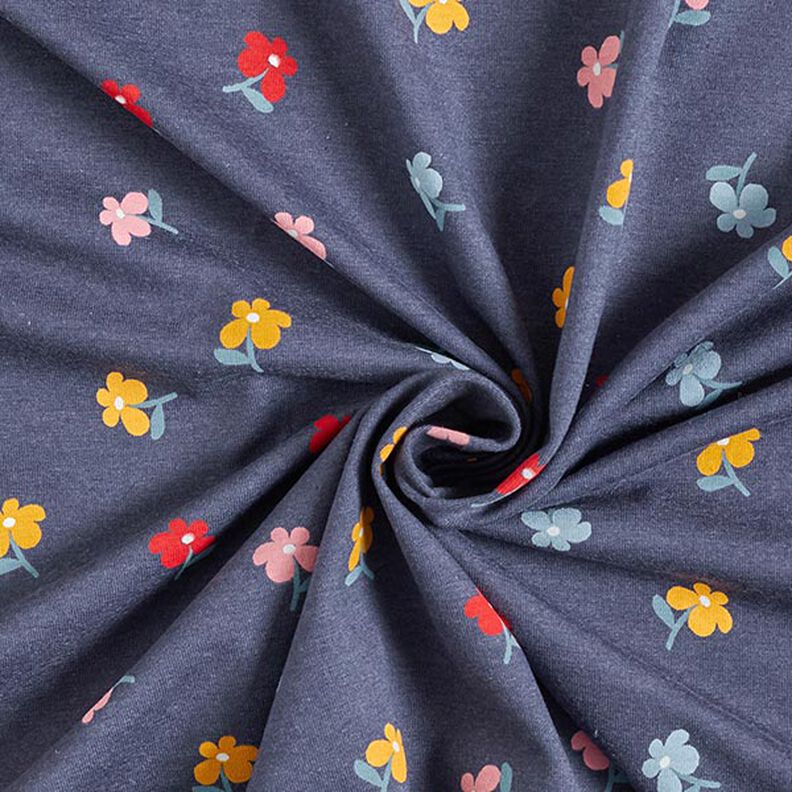 Jersey de algodão Florzinhas – azul-marinho,  image number 4