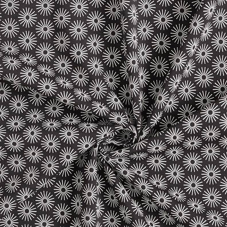 Jersey de algodão flores de brilho – preto,  image number 3