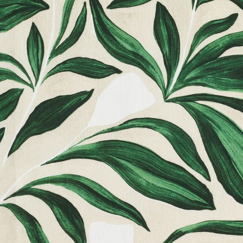 Tecido para decoração Lona plantas sofisticadas – verde escuro/natural,  image number 5