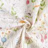 Tecido para decoração Meio linho Panamá flores silvestres desenhadas – branco/rosa,  thumbnail number 3