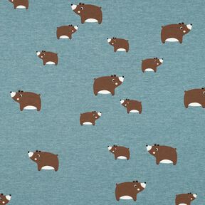 Jersey de algodão Ursos | Poppy Fabrics – cinza claro/castanho, 