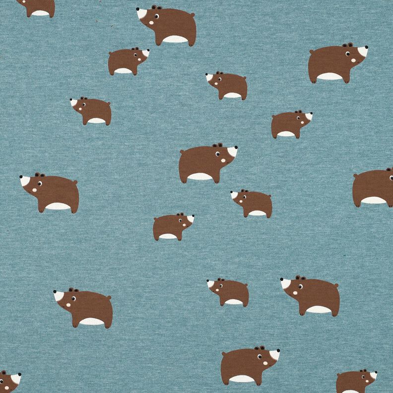 Jersey de algodão Ursos | Poppy Fabrics – cinza claro/castanho,  image number 1