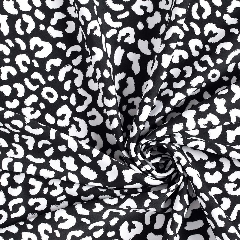 Tecido para fatos de banho Manchas abstratas Leo – preto azulado/branco,  image number 3