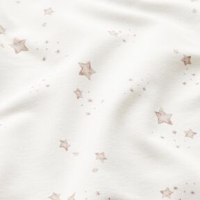 GOTS French Terry Sweat de verão Chuva de estrelas Impressão Digital – marfim, 