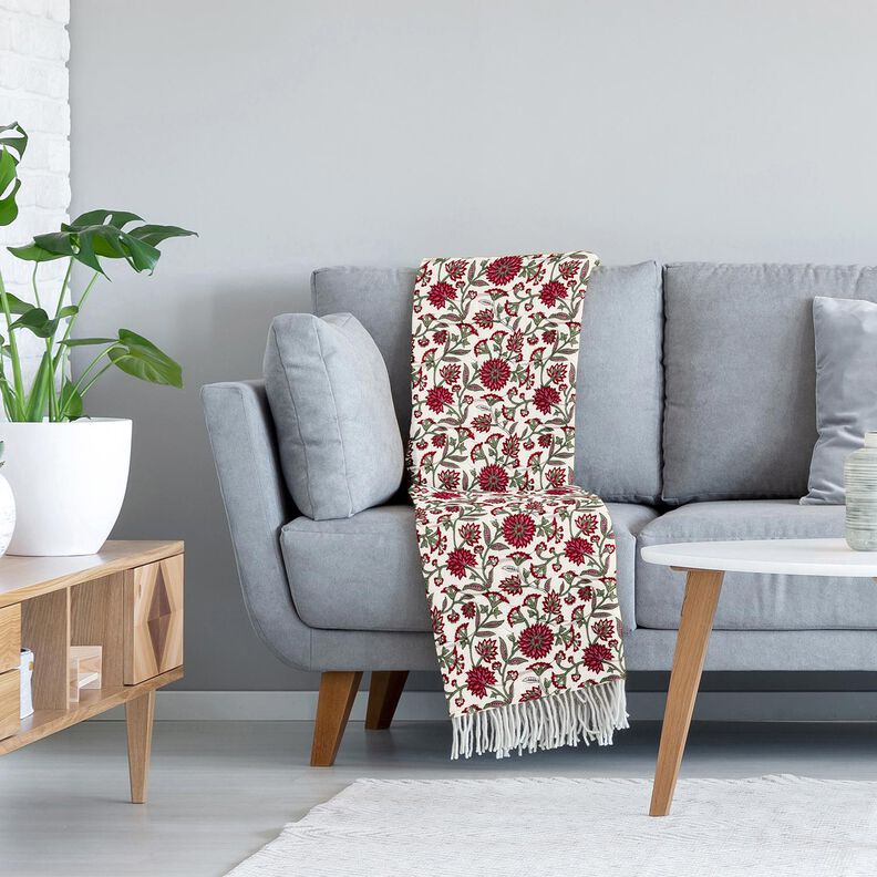 Tecido acolchoado Musselina Ramos floridos – branco/verde amarelado,  image number 5