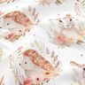 Popelina de algodão Lebre e ouriço num círculo de flores Impressão Digital – marfim,  thumbnail number 2