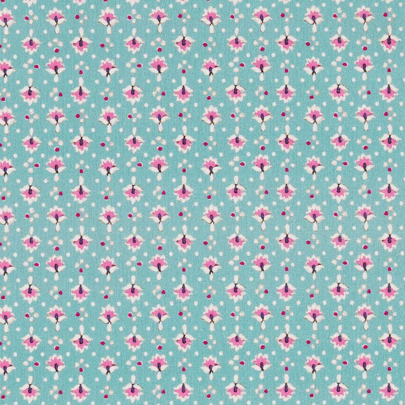 Tecido de algod&atilde;o Popelina Ornamentos pequenos &ndash; menta/violeta-pastel &ndash; menta/p&uacute;rpura m&eacute;dia,  image number 1