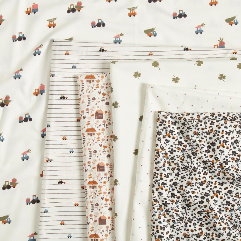 Jersey de algodão Pintas coloridas – branco sujo,  image number 5