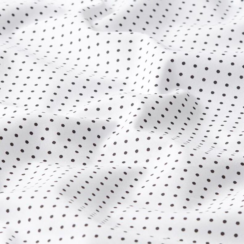 Popelina de algodão pintas pequenas – branco/preto,  image number 2
