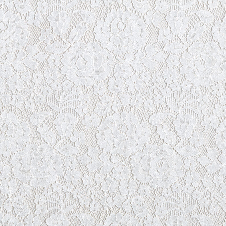 Tecido fino de renda Motivo floral – branco,  image number 1
