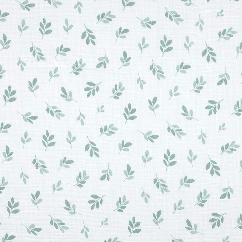 Musselina/ Tecido plissado duplo Ramos | Poppy Fabrics – branco/verde amarelado,  image number 1