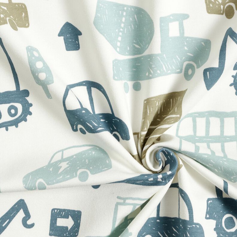 French Terry Sweat de ver&atilde;o Carros rabiscados &ndash; branco/azul,  image number 3