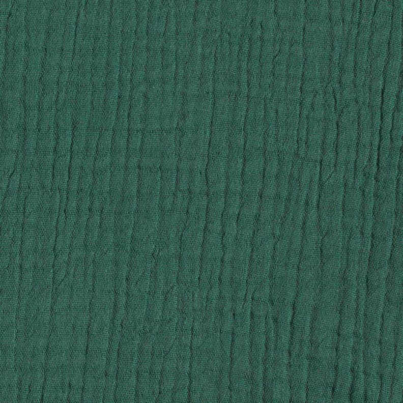GOTS Musselina de algodão de três camadas – verde escuro,  image number 4