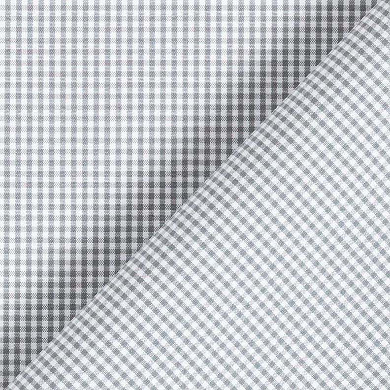 Tecido de algodão vichy – branco/cinzento,  image number 4