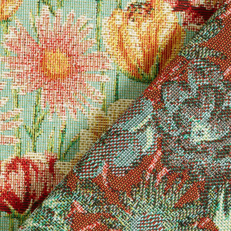 Tecido para decoração Gobelina Flores dos prados – eucalipto/amarelo-sol,  image number 4