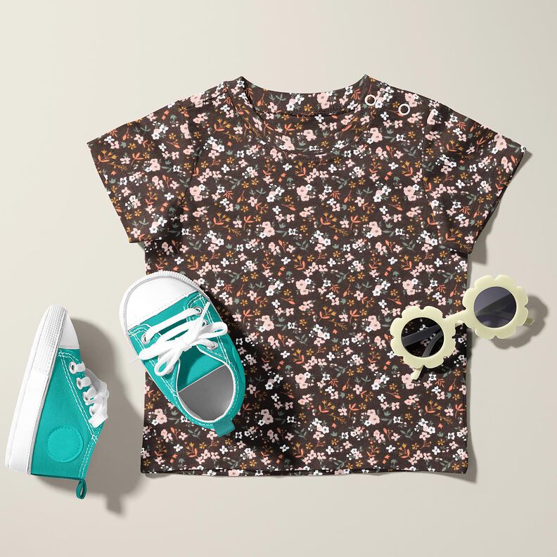 Jersey de algod&atilde;o Millefleurs &ndash; castanho escuro,  image number 5