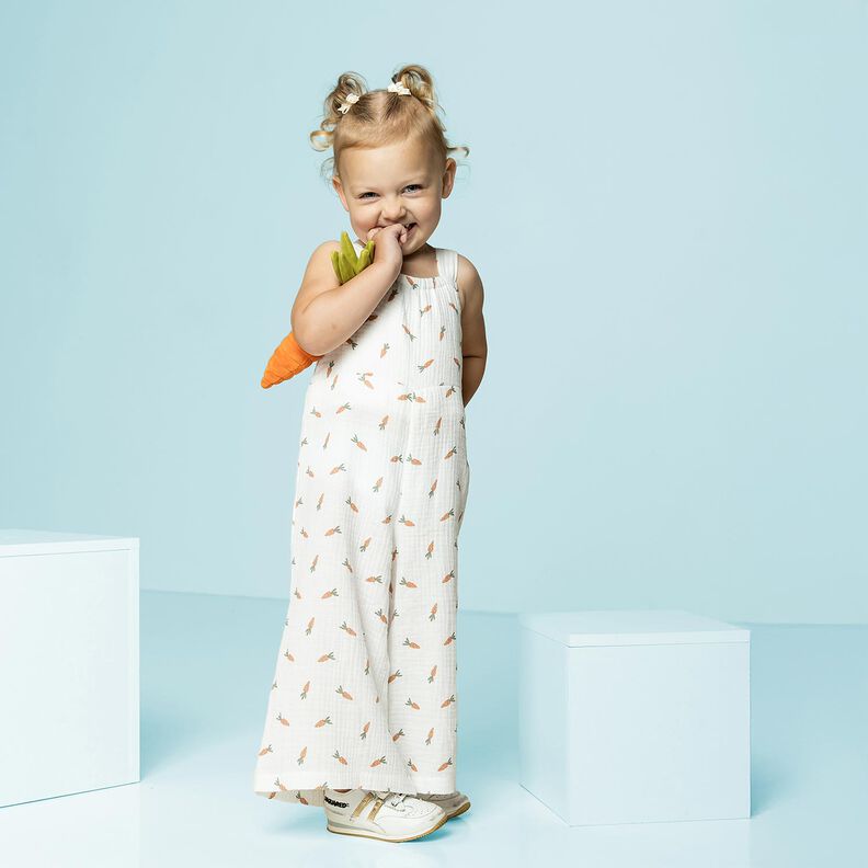 Musselina/ Tecido plissado duplo Cenouras pequenas – branco sujo,  image number 5